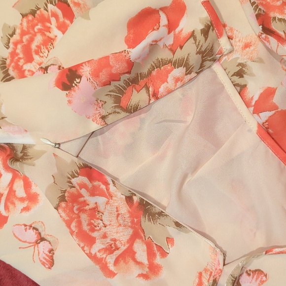 #023 Louben Women sz 16 (Fit 10-12) Butterfly & flowers lined skirt. One Only! - Picture 2 of 6